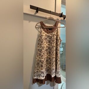 Brown and Cream Floral Dress